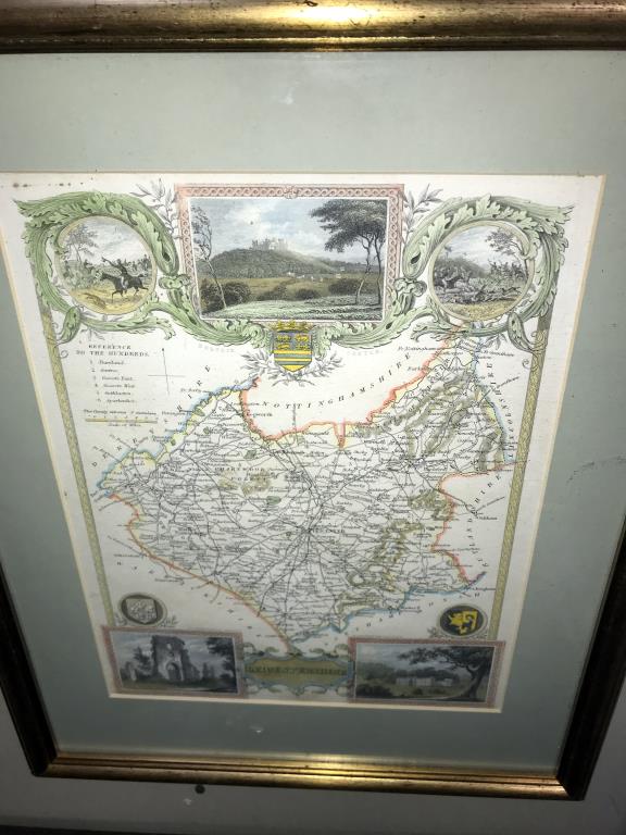 11 framed prints of old maps, some glazed, various sizes and locations, including Yorkshire, Glos, - Image 5 of 13