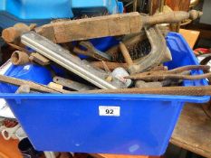 A crate of old tools etc.