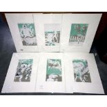 Elisabeth Frink (1930-1993) collection of 6 x lithographic prints on chain laid paper circa 1975.