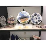 A selection of collectors cabinet plates including aircraft etc.