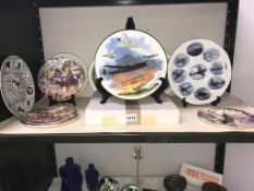 A selection of collectors cabinet plates including aircraft etc.