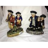 2 Staffordshire pottery figure groups