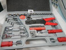 A new tool kit with spanners, ring spanners etc.