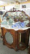 A good Victorian mahogany credenza with mirror back and marble top.