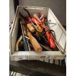 A box of assorted screwdrivers etc.