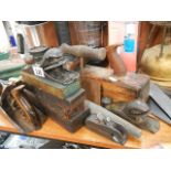 A good lot of wood working planes etc.