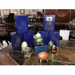 7 boxed Atlas decorative eggs