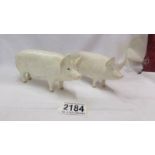 Two Beswick pigs - both Wall Champion Boy, one glazed and one unglazed.