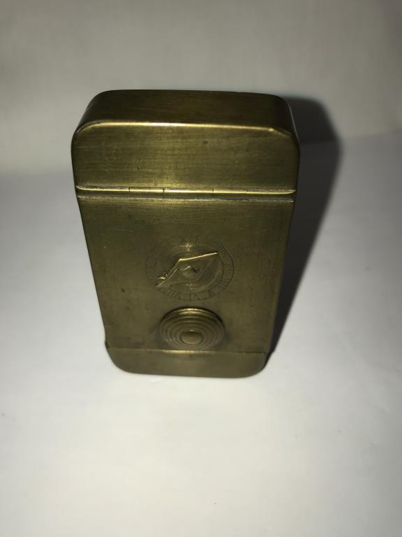 A 19th century brass snuff box with combination lock. - Image 3 of 5