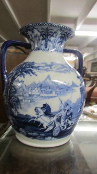 Three Cauldon blue and white vases and bowl. - Image 4 of 5