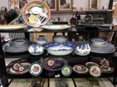 A selection of blue and white dinner ware etc.