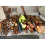 A shelf of tools etc.