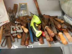 A shelf of tools etc.