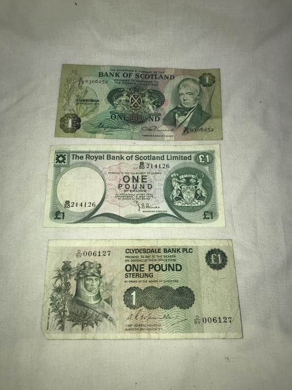 A collection of old notes including £1 & Scottish - Image 2 of 4