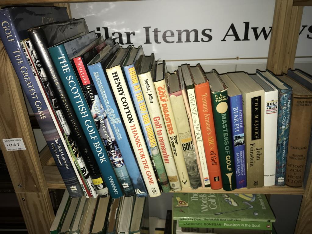 3 shelves of golf related books. - Image 2 of 5