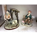 2 Capodimonte (style) figures,