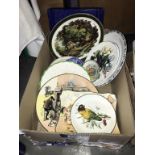 A box of collectors plates including Royal Doulton & Spode etc.