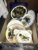 A box of collectors plates including Royal Doulton & Spode etc.