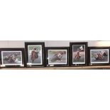 5 limited edition framed & glazed motorcycle pictures of Carl Fogarty. Signed C.F & Ray Goldsbrough.