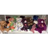 9 large 'Beanie Babies' including Pumpkin & Elephant