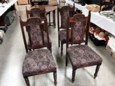 A set of 4 Edwardian mahogany dining chairs.