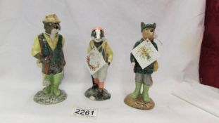 Three Beswick figurines - Huntsman Fox, Fisherman Otter and Hiker Badger.