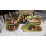 A Japanese hand painted sandwich set on stand together with a matching 2 tier cake stand.