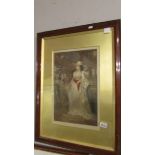 A framed and glazed framed study of a lady, signed.