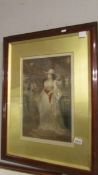 A framed and glazed framed study of a lady, signed.