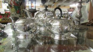 A 3 piece silver plate tea set in good clean condition..