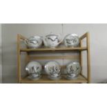 A 21 piece Japanese Dragon pattern tea set.