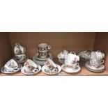 2 bone English china 10 piece part tea sets,