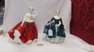 Two Royal Doulton figurines - Gail HN 2937 and Janine Hn 2461.