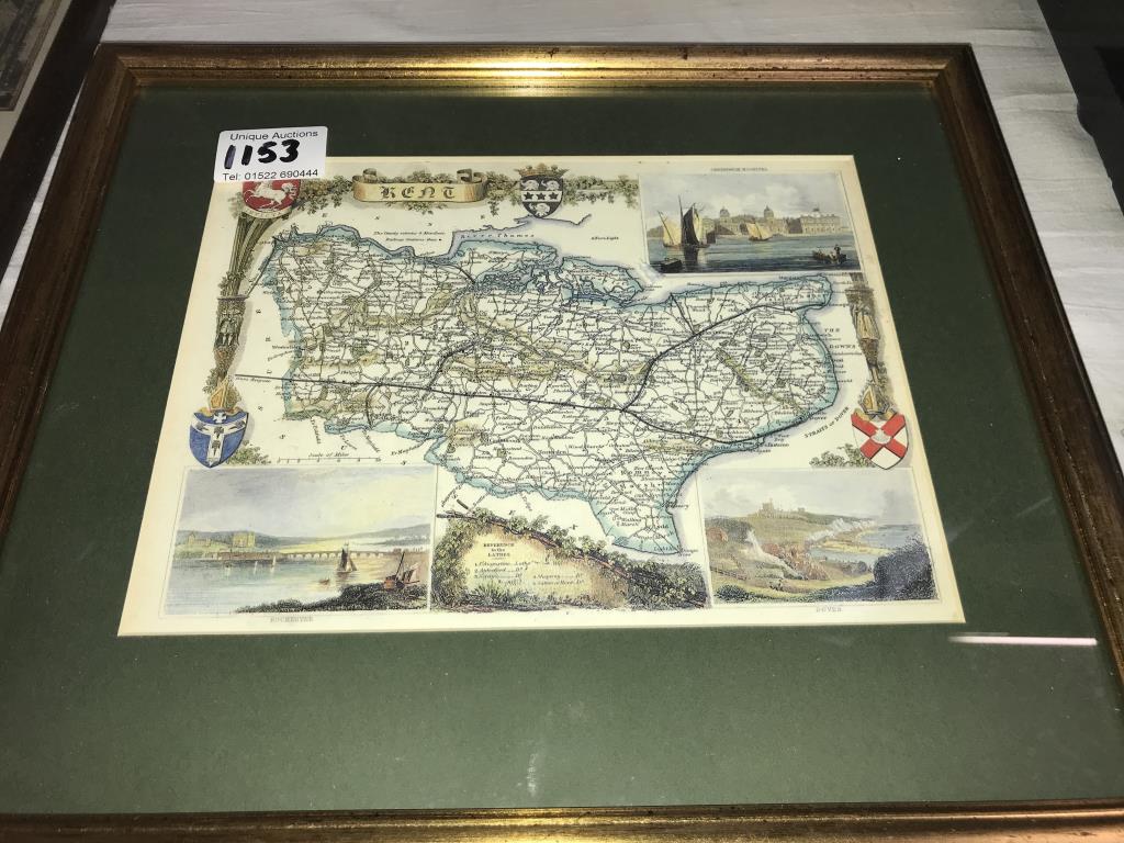 11 framed prints of old maps, some glazed, various sizes and locations, including Yorkshire, Glos, - Image 13 of 13