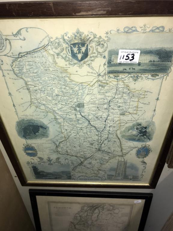 11 framed prints of old maps, some glazed, various sizes and locations, including Yorkshire, Glos, - Image 6 of 13