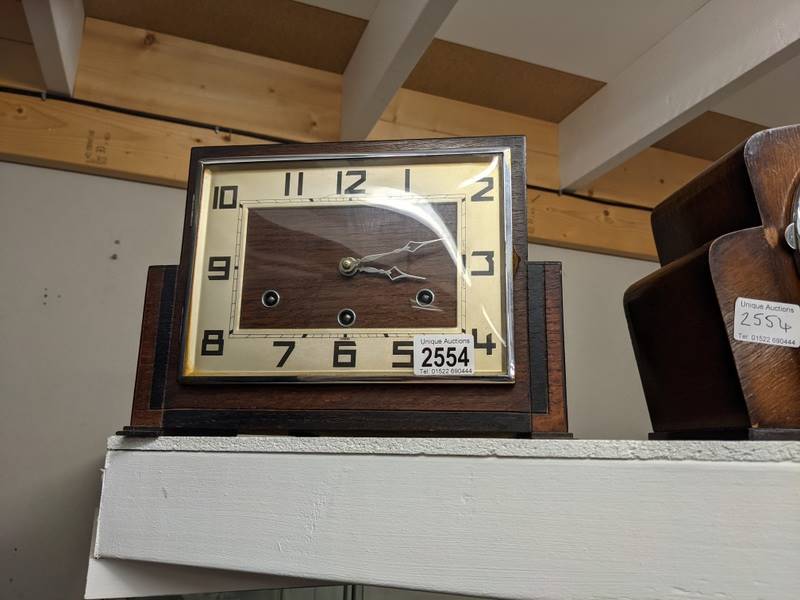 A 1930's mantel clock and one other. - Image 2 of 3