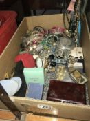 A box of mixed costume jewellery