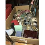 A box of mixed costume jewellery