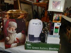 A mixed lot including petite dehumidifier, candle boxes etc.