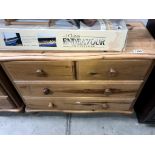 A solid pine chest of drawers, 85 x 37 x 61 cm high.