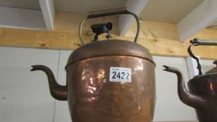 An old copper kettle.