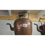 An old copper kettle.