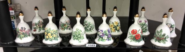 12 Danbury Mint porcelain bells