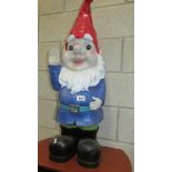 A tall garden gnome, 90 cm. (Collect only).