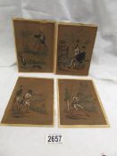 Four tinted mid-late 19th century sporting prints, 1, 3 , 14 and 20.