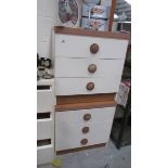 A pair of three drawer chests.