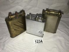 3 vintage large French lift arm lighters