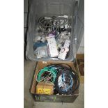 A good large lot of home electrical items and a box of PV cables.