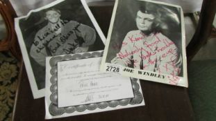 A signed photograph of Paul Anka with certificate and a signed photograph of Joe Windley.