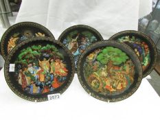 Five Bradex Russian scene collectors plates.